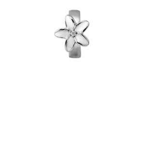Christina Collect white enameled flower silver tubes/ring 